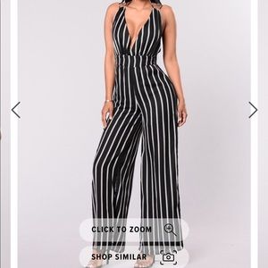 Fashion Nova Stripe Jumpsuit